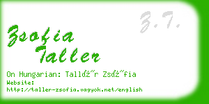 zsofia taller business card